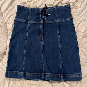 Free People Mini Denim Skirt